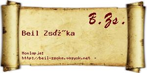 Beil Zsóka névjegykártya